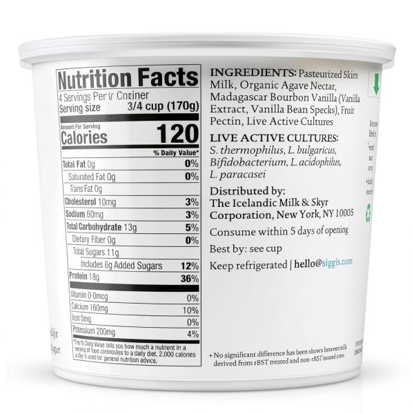 Siggi's Nonfat Vanilla Yogurt High Protein Low Sugar-1