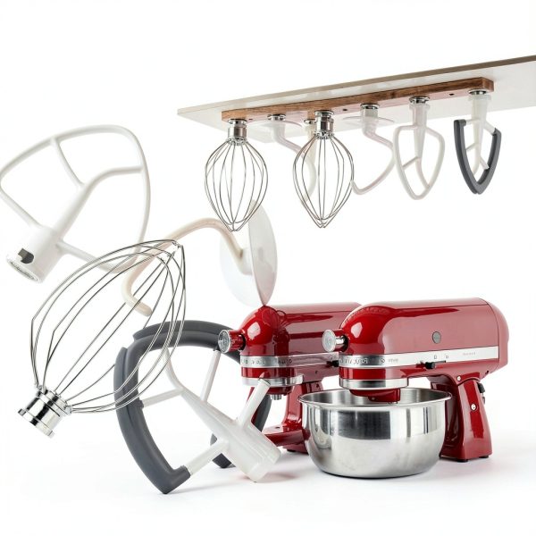 Besuerte Stand Mixer Attachment Organizer Wood Plastic Rust-4