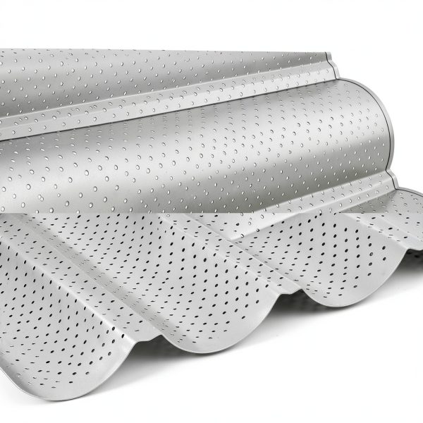 Baguette Bread Pan Amagabeli Carbon Steel Silver-5