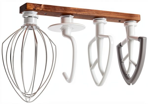 Besuerte Stand Mixer Attachment Organizer Wood Plastic Rust-0