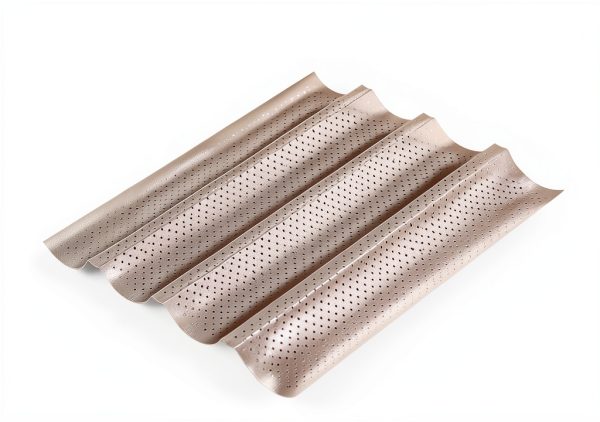 Baguette Bread Pan Amagabeli Carbon Steel Silver-1
