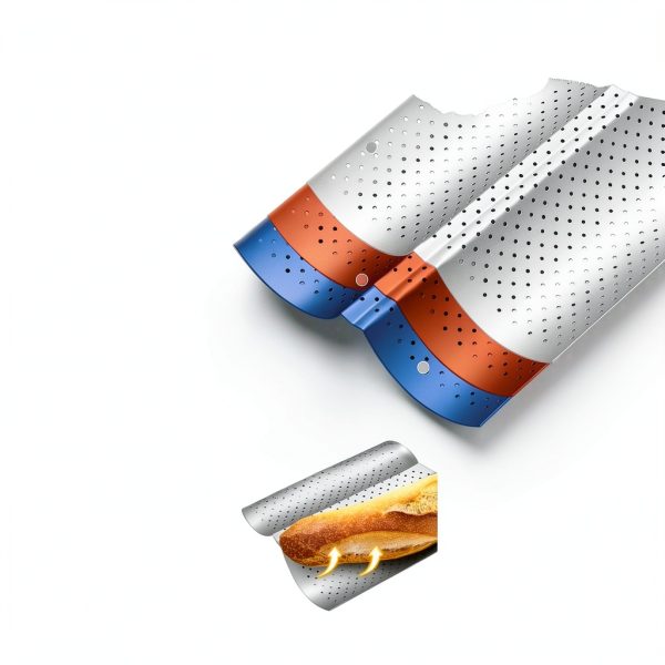 Yupjlia Baguette Pan Carbon Steel Nonstick 2 Loaves-3
