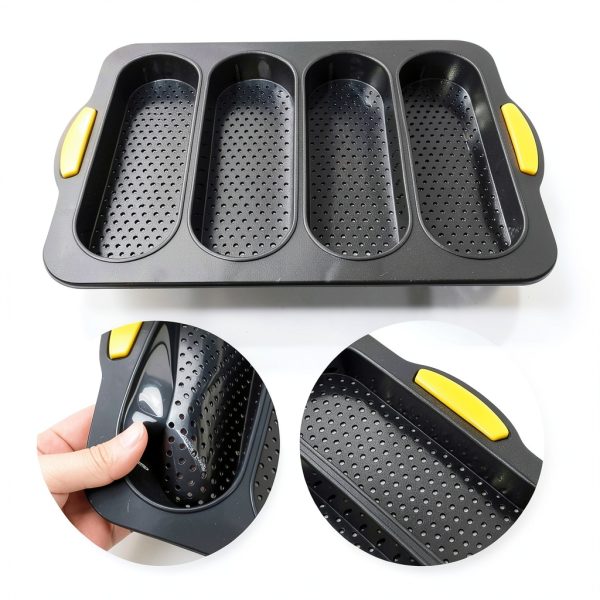 BuleVina Silicone Baguette Pan Non Stick Oven Safe-5