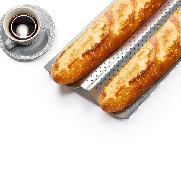 Yupjlia Baguette Pan Carbon Steel Nonstick 2 Loaves-1