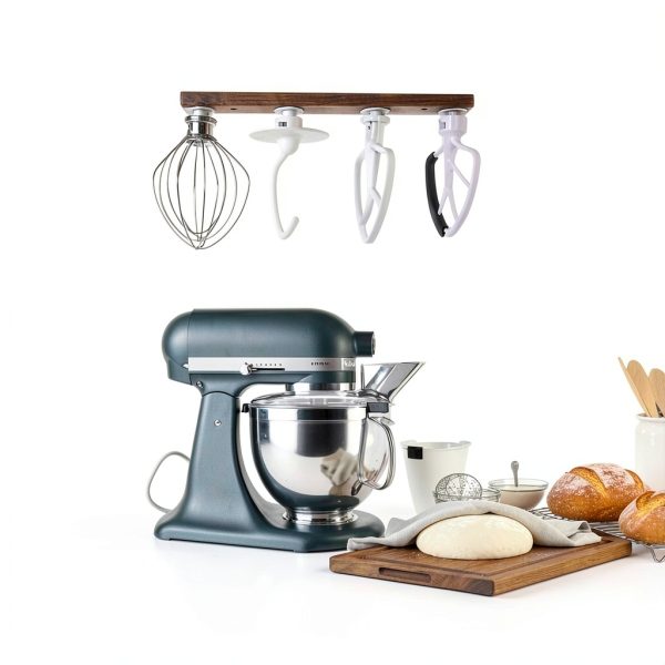 Besuerte Stand Mixer Attachment Organizer Wood Plastic Rust-6