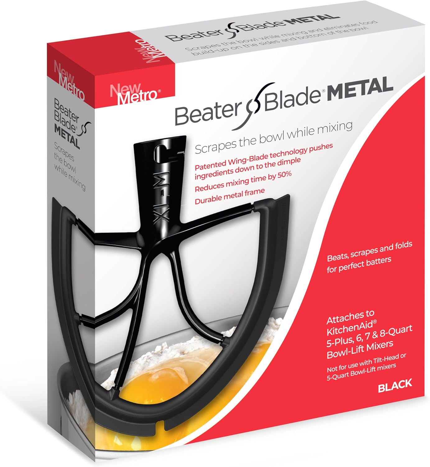 New Metro Design Beater Blade in use with a KitchenAid stand mixer