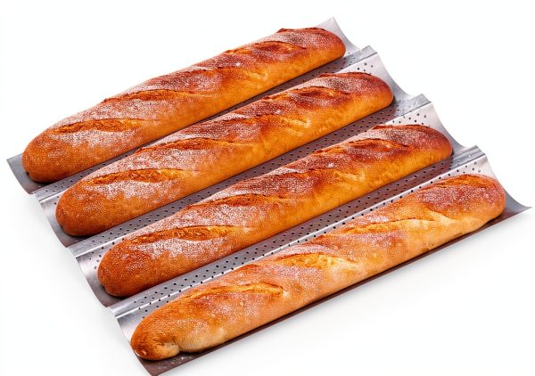 Baguette Bread Pan Amagabeli Carbon Steel Silver-7