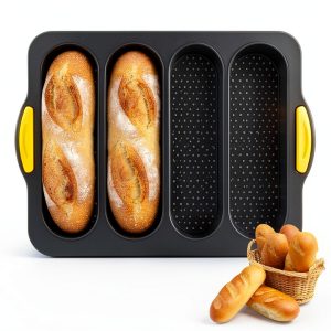 BuleVina Silicone Baguette Pan Non Stick Oven Safe-0