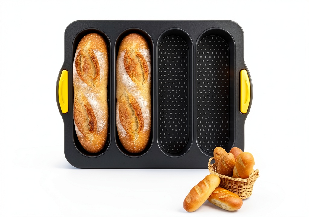 BuleVina silicone baguette pan on a kitchen counter
