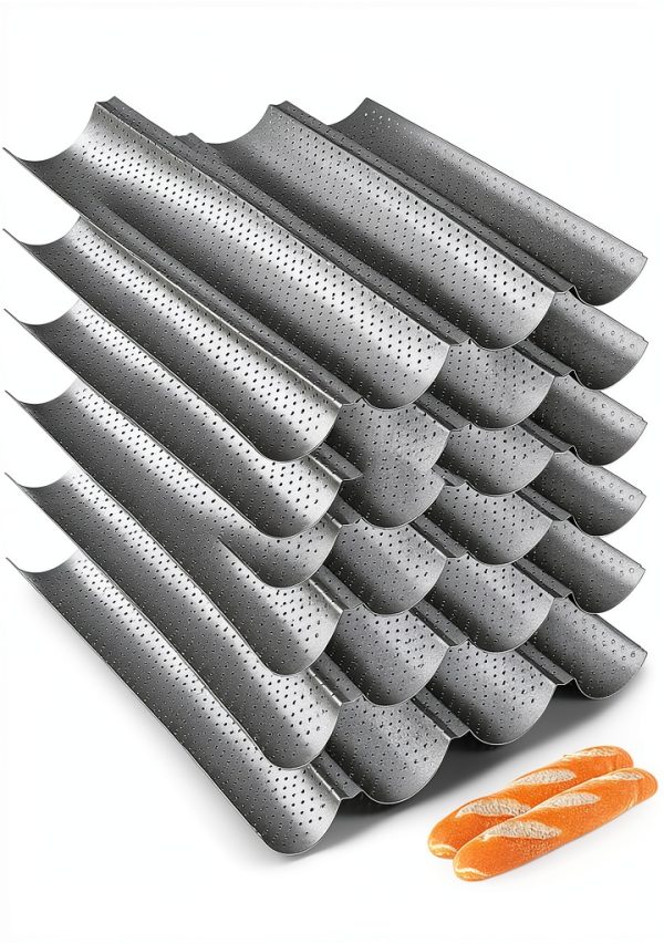 Mifoci French Bread Pan Carbon Steel Perforated Oven Safe-0