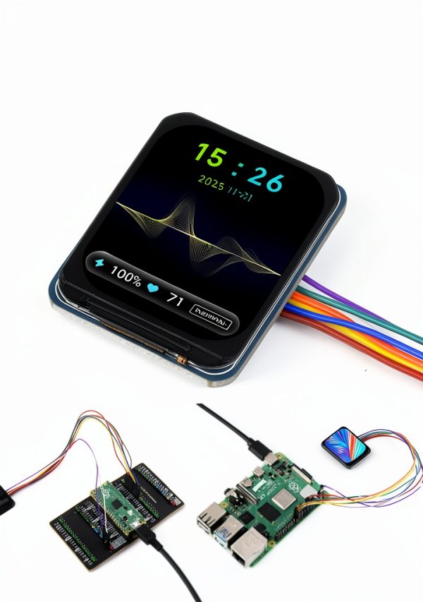 Wonrabai 1.5 Inch LCD Display Module IPS Panel Rounded Corners 240×280-3