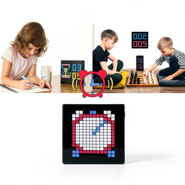 AVEKI Smart LED Matrix Clock 9x9 Black Display with DIY Patterns-5